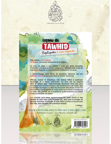 Leçons de Tawhid expliquées aux enfants ( version Fille ) Bilingue Arabe/Français