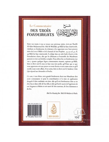 Le Commentaire Des Trois Fondements -...