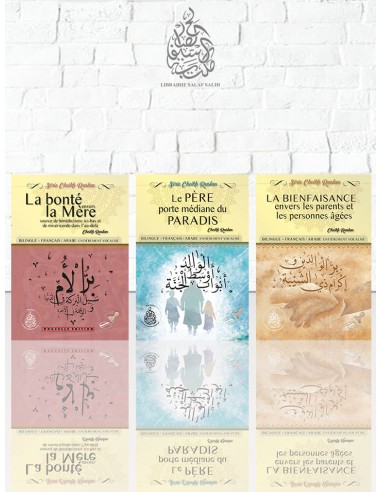 Pack " Bonté Parent " ( 3 livres ) Cheikh Raslan Bilingues F/A entièrement vocalisé