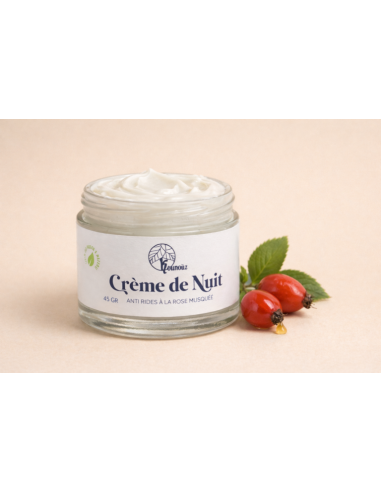 Crème de nuit à la rose musquée et huiles essentielles