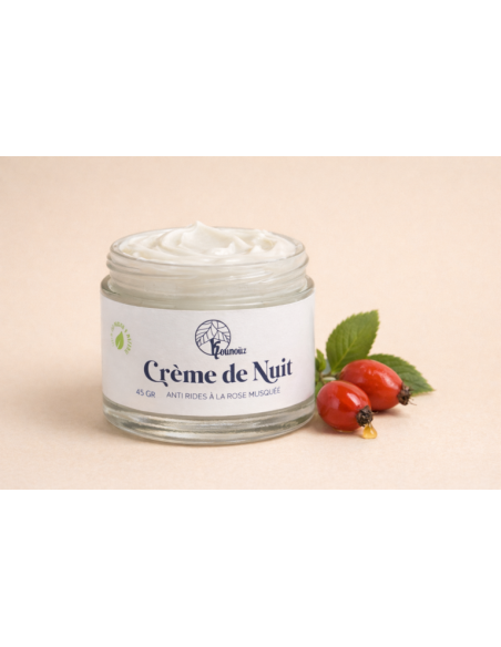 Crème de nuit à la rose musquée et huiles essentielles