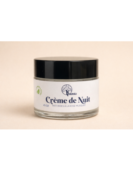 Crème de nuit à la rose musquée et huiles essentielles